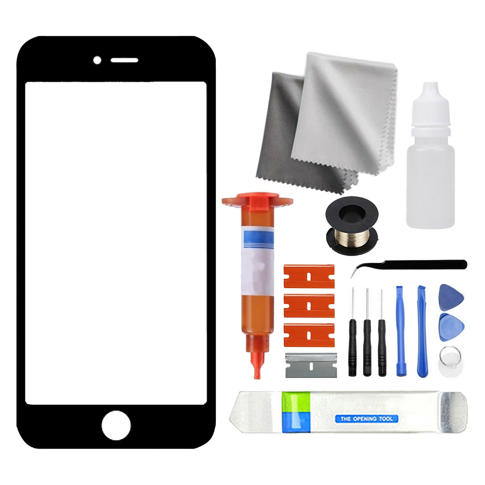 Kit Réparation Écran IPhone 6S Plus Blanc - Inclus Verre Avant, Colle Loca, Lampe UV - Pièce Neuf