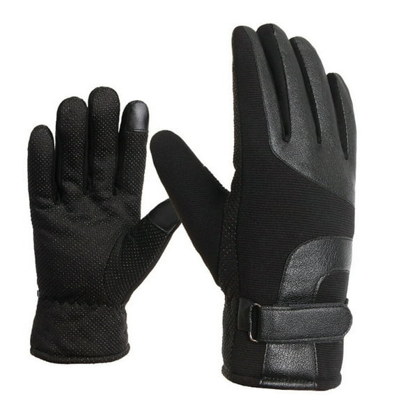 Touch Screen Gloves Winter Warm Windproof Smartphone Texting Glove Thermal for Hiking Driving Cycling Running(Black)