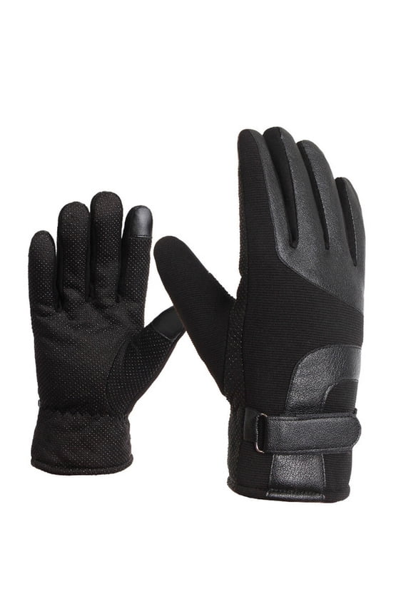 Touch Screen Gloves Winter Warm Windproof Smartphone Texting Glove Thermal for Hiking Driving Cycling Running(Black)
