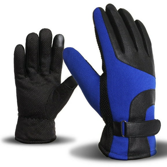 Touch Screen Gloves Winter Warm Windproof Smartphone Texting Glove Thermal for Hiking Driving Cycling Running(Blue)