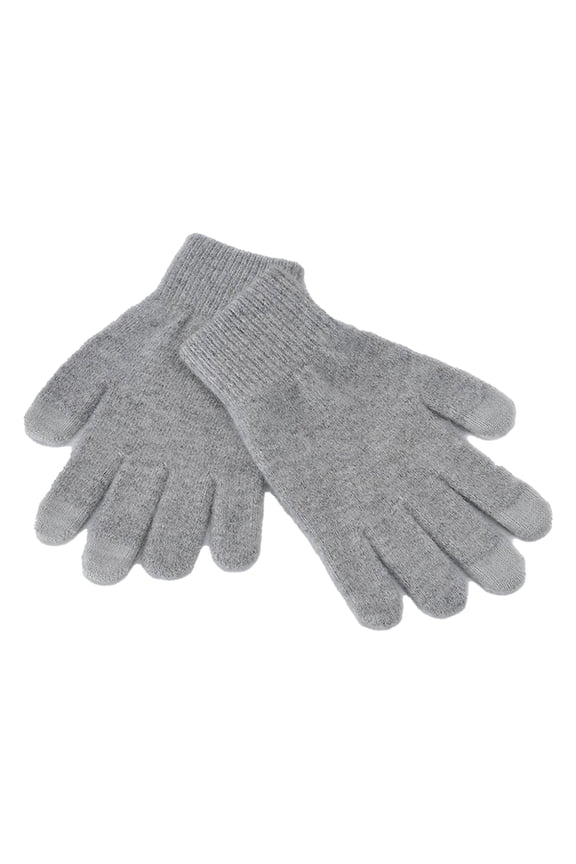 Touch Screen Gloves for Winter, Warm Knitted Gloves, Conductive Fingertips for Smartphone Use Texting Driving, 1Pair (Gray)