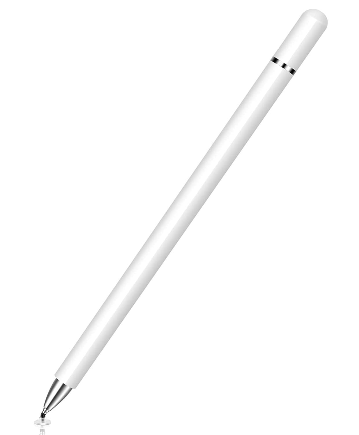 Touch Screen Pen Stylus for iPhone 16/Pro/Max/Plus - Fiber Tip Aluminum Lightweight White for iPhone 16/Pro/Max/Plus
