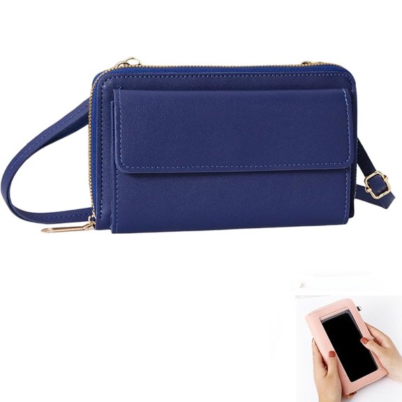 Touch Screen Phone Messenger Bag, Touch Screen Crossbody Phone Wallet Leather Phones Purse with Card Slot