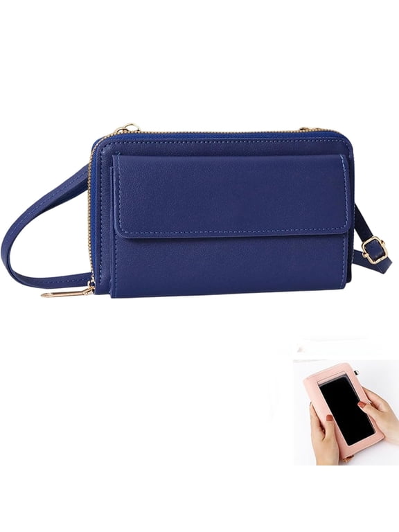 Touch Screen Phone Messenger Bag, Touch Screen Crossbody Phone Wallet Leather Phones Purse with Card Slot