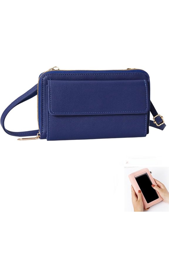 Touch Screen Phone Messenger Bag, Touch Screen Crossbody Phone Wallet Leather Phones Purse with Card Slot
