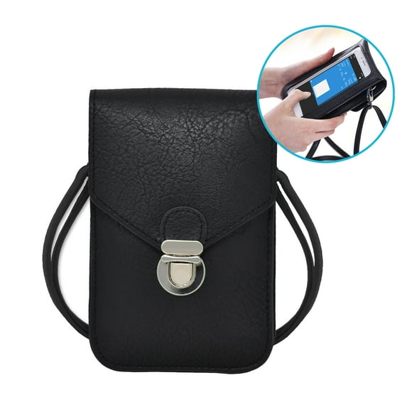 Touch Screen Purse by Lori Greiner Fits Most Smartphones – Stylish Crossbody with Shoulder Strap -RFID Keeps Cash, Credit Cards, Phone Screens Safe