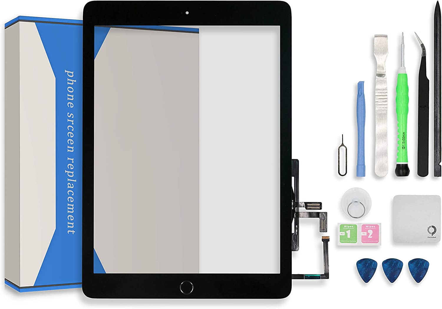  for iPad 7th/8th Generation Screen Replacement Digitizer  10.2(A2197,A2198,A2200,A2270,A2428,A2429,A2430),for iPad 7/8 Screen  Replacement Parts(NO LCD),+Home Button+Pre-Installed+Repair Tools(Black) :  Electronics