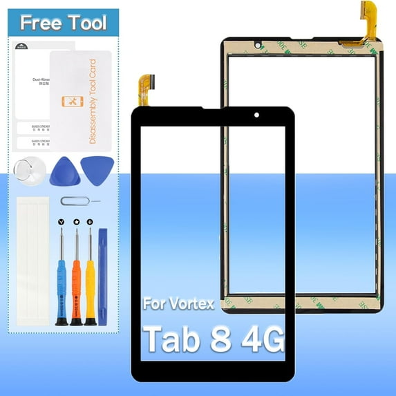 Touch Screen Replacement for Vortex Tab 8 4G MJK-PG080-1637-V1 8" Tablet Touch Screen Panel Digitizer Glass Replacement Parts with Tools(Not Include LCD)