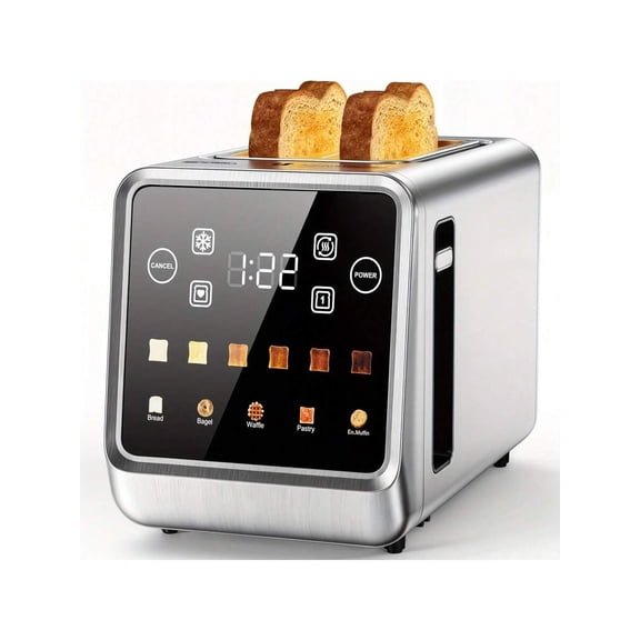 Touch Screen 2 Slice Toaster Stainless Steel，Digital With Memory 5 Bread Types & 6 Shades，900W Wide Slot，Perfect For 2026