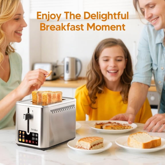 ® Touch Screen Toaster 2 Slice, Stainless Steel Smart Toaster with Digital Timer, 1.38" Extra-Wide Slots for Bread & Bagel, Reheat, Defrost, Cancel, +15s Boost, Great for Home, Office, Dorm