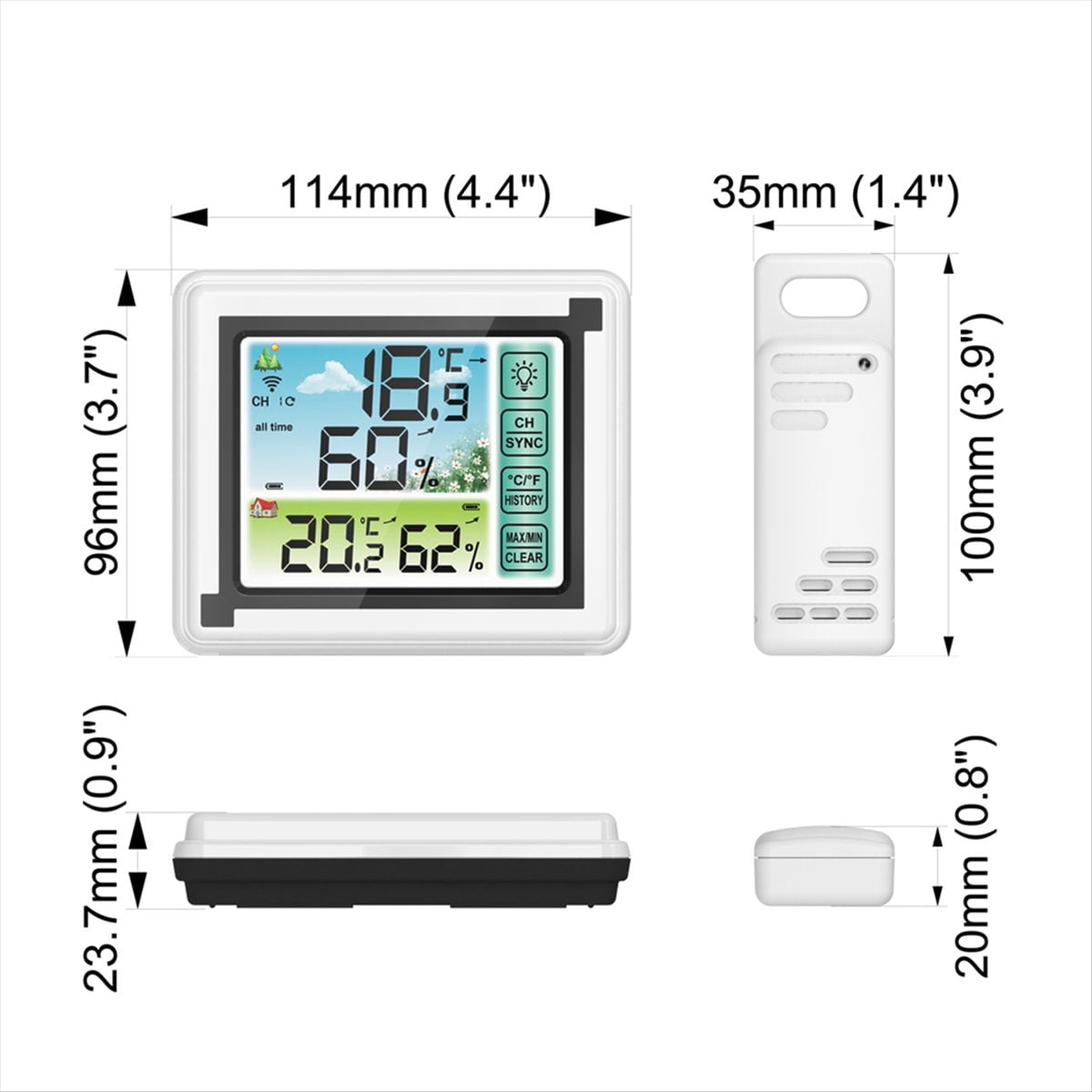 Touch Screen Weather Station with Wireless Sensor, Alarm Clock ...