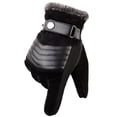thumbnail image 1 of Touch Screen Winter Warm Men's Gloves Genuine Leather Casual Gloves Mittens for Men Outdoor Sport Full Finger Glove (Black-A), 1 of 6