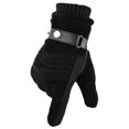 thumbnail image 1 of Touch Screen Winter Warm Men's Gloves Genuine Leather Casual Gloves Mittens for Men Outdoor Sport Full Finger Glove (Black-B), 1 of 6