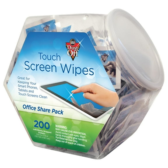 Touch Screen Wipes 5 x 6, 200 Individual Foil Packets