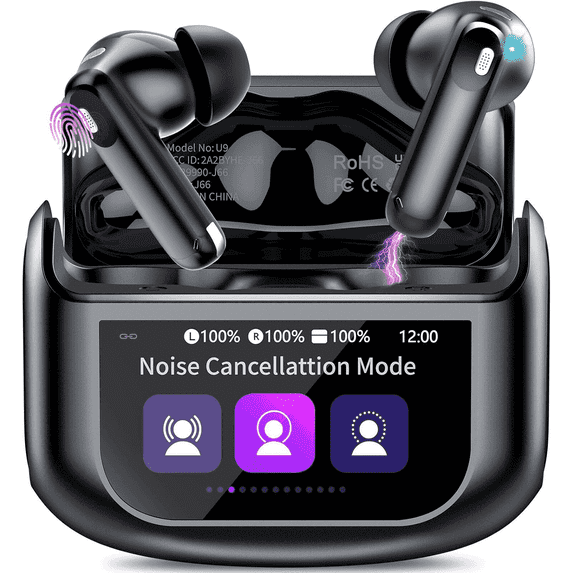 Wireless Earbuds, Bluetooth 5.4 Headphones Multi-Function Touch Screen Ear Buds with ENC Noise Cancelling MicClear Calls Earphones, 48H in-Ear Earbud Bass Stereo with 5 EQ Modes, IPX7