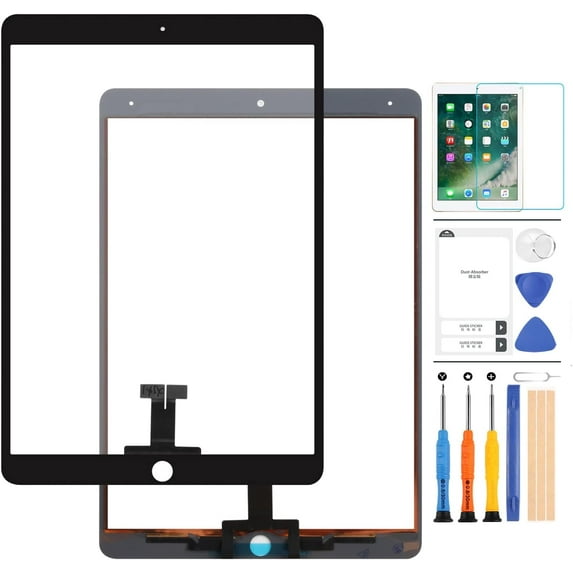 Touch Screen for iPad Air 3 2019 3rd Gen 10.5" A2152 A2153 A2154 A2123 Front Glass Panel Replacement (LCD not Included ) Without Home Button with Free Tools Kit + Tempered Glass (Black)