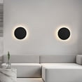 thumbnail image 1 of Touch Sensor Wall Light, LED Motion Activated Night Lamp, Modern Round Decorative Sconce, Battery Operated Cordless Lighting for Hallway Closet Toilet, Black, 1 of 6