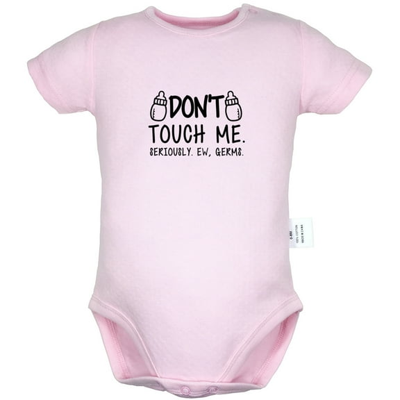 Don't Touch Me Seriously Ew Germs Funny Rompers For Babies, Newborn Baby Unisex Bodysuits, Infant Jumpsuits, Toddler 0-24 Months Kids One-Piece Oufits (Pink, 0-6 Months)