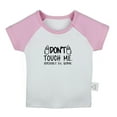 thumbnail image 1 of Don't Touch Me Seriously Ew Germs Funny T shirt For Baby, Newborn Babies T-shirts, Infant Tops, 0-24M Kids Graphic Tees Clothing (Short Pink Raglan T-shirt, 18-24 Months), 1 of 4