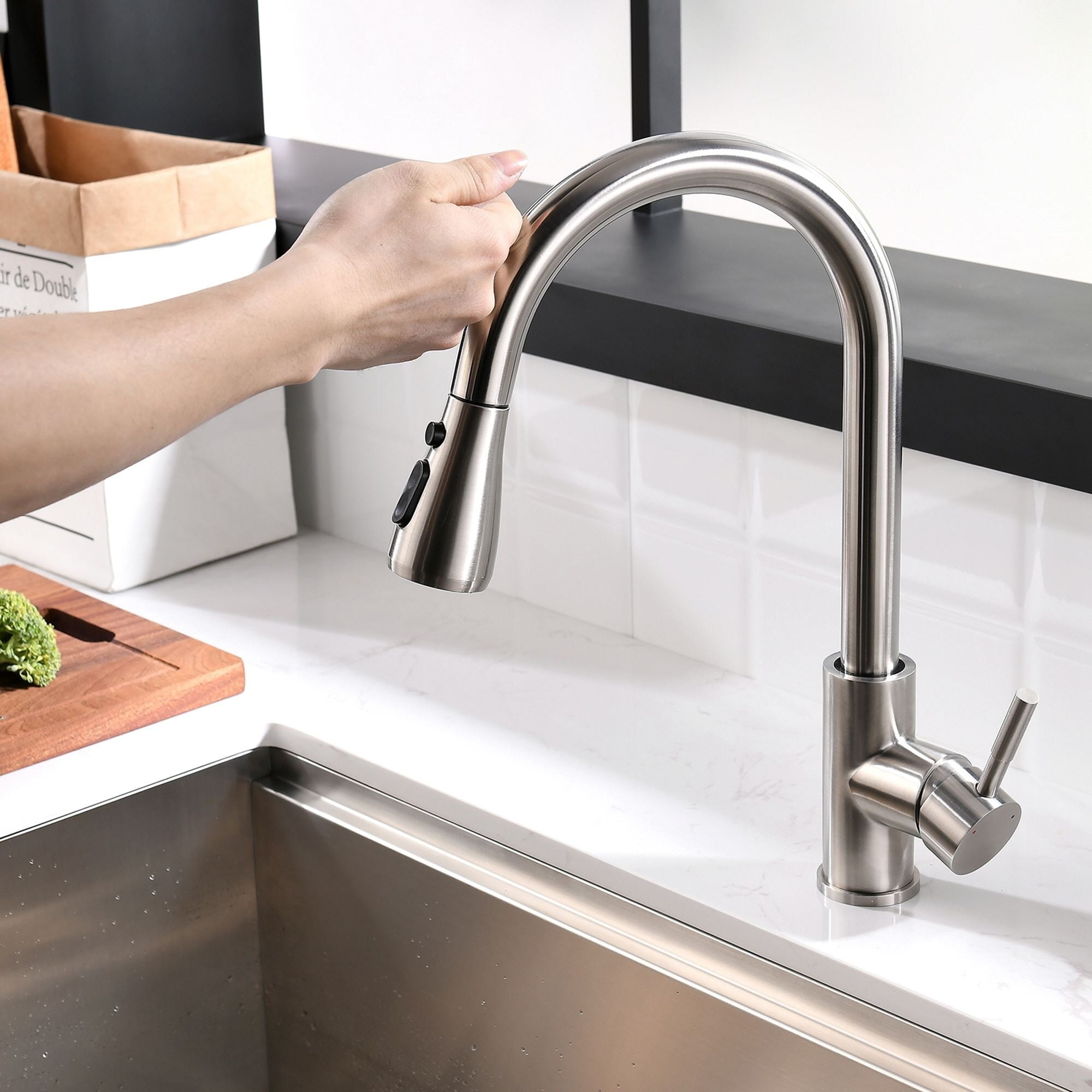 Stainless Steel Touch Single-Handle Pull-Down Kitchen Faucet
