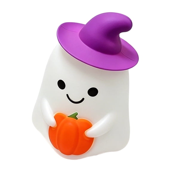 Touch Slap Silicone Halloween Night Light, Magic Witch Warm Glow Bedside Lamp, Portable Soft Desktop Decor for Bedroom Office (Magic Little Witch)