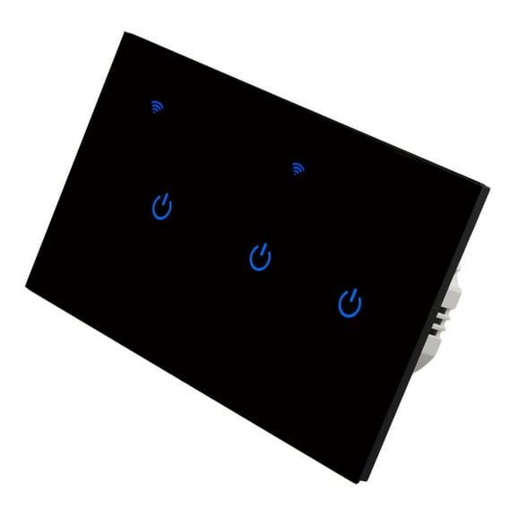 Touch Switch Smart Wifi Switch Smart Home For Tuya App Remote/Voice Control 3 Gang-Black Smile Home