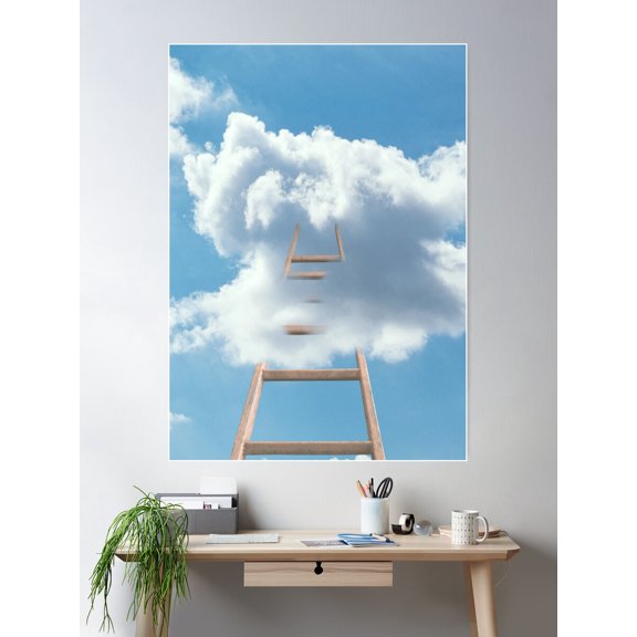 Touch The Clouds Poster Wall Art, Modern Wall Decor For Living Room Bedroom, 12x18 UNFRAMED