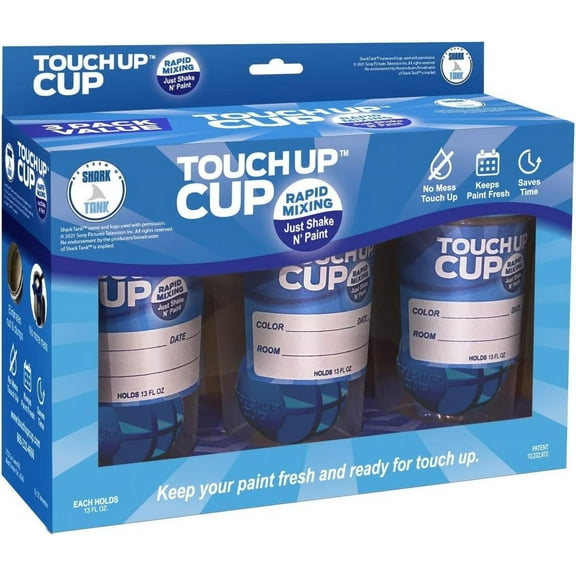 Touch Up Cup 13 oz Empty Leftover Paint Storage Containers with Lids, 3 Pack