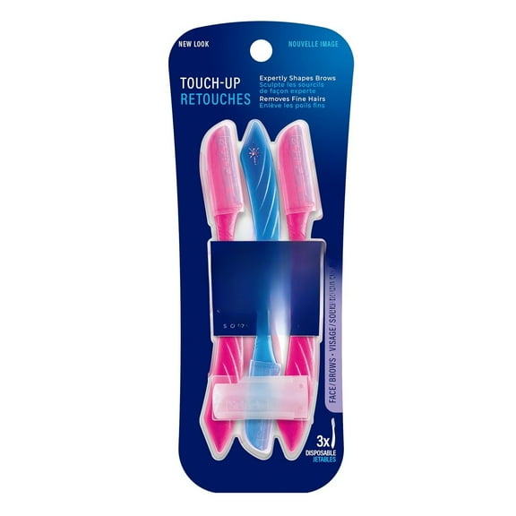 Touch-Up Dermaplaning Tool with Precision Cover, 3ct | Dermaplane Razor, Face Razors for Women, Peach Fuzz Remover