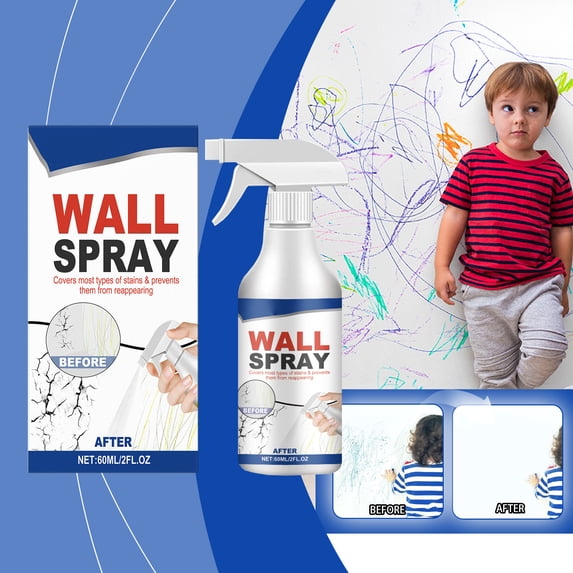 Touch-Up Wall Paint Spray, Quick-Dry Formula for Covering Stains, Scuffs, and Peeling Paint on Interior Walls, 60ml