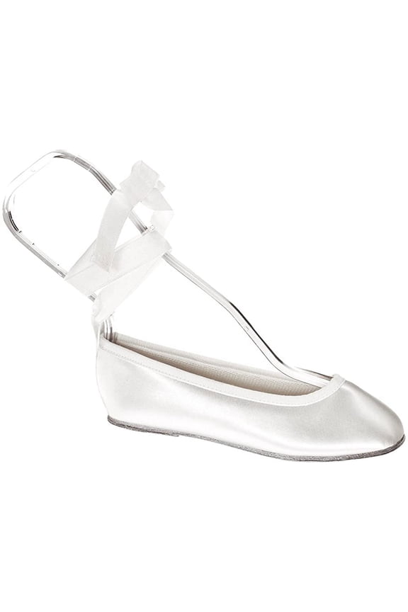 infant girls gypsy slip-on shoes,white satin,7 m