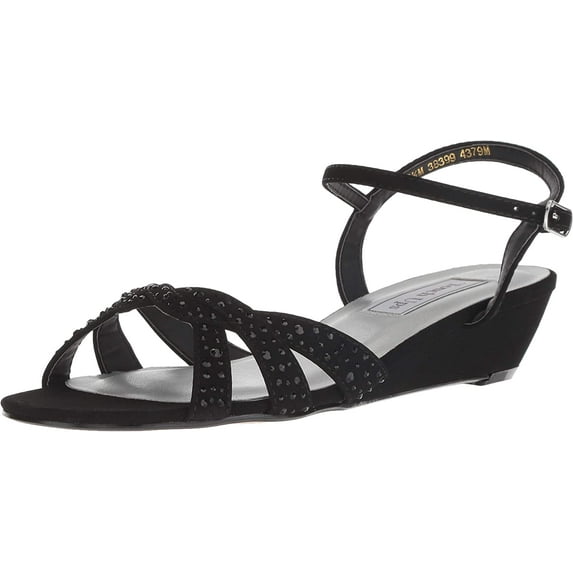 Touch Ups Women's Lena Wedge Sandal 11 Wide Black