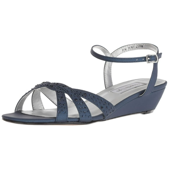 Touch Ups Lena Womens' Wedge Sandals, Navy, 10.5