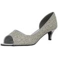 thumbnail image 1 of Touch Ups Women's Irene Peep-Toe Pump,Ivory/Silver Glitter,11 M US, 1 of 6