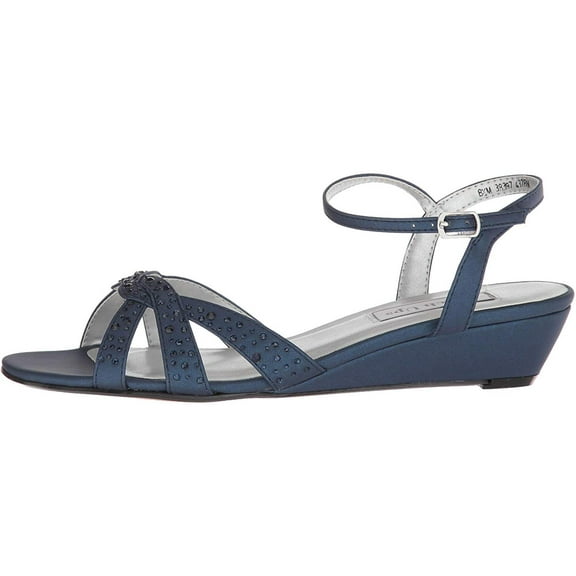 Touch Ups Women's Lena Wedge Sandal, Navy, Size 9.5