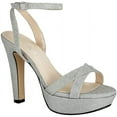 thumbnail image 1 of Touch Ups Womens Ankle Strap, Platform Heel Heeled Sandal 9 Silver, 1 of 2