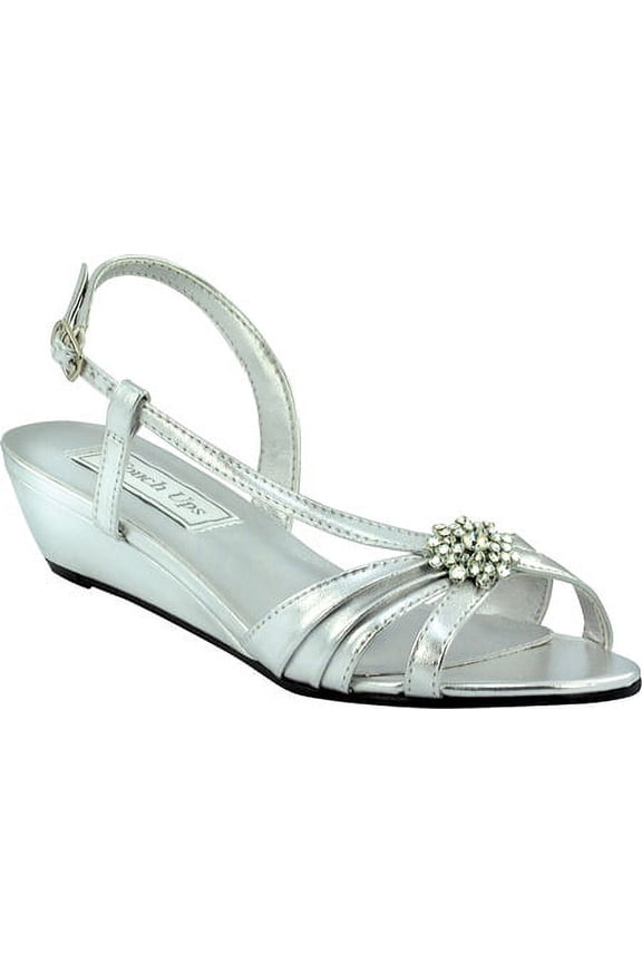 womens geri manmade wedge sandal,silver metallic,12 m us