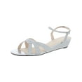 thumbnail image 1 of Touch Ups Womens Lena Wedge Sandal 9.5 Wide Silver, 1 of 3