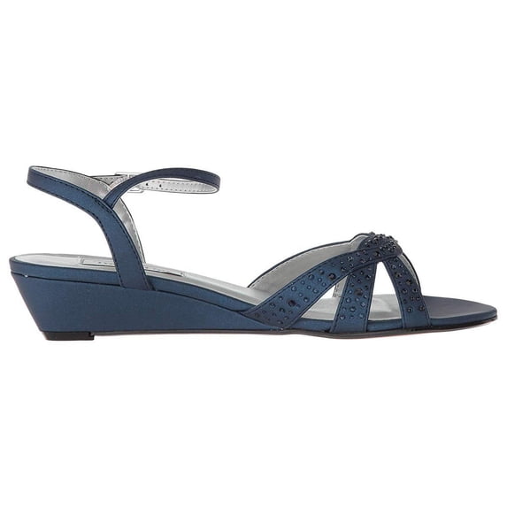 Touch Ups Womens Lena Wedge Sandal 12 Wide Navy