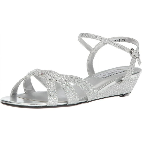Touch Ups Womens Lena Wedge Sandal 5 Silver