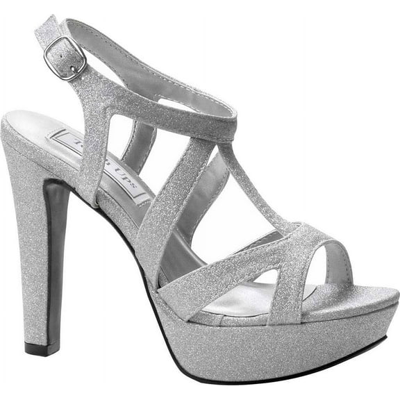 touch ups women's queenie platform dress sandal, silver, 7.5 m us