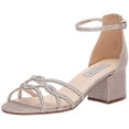 thumbnail image 1 of Touch Ups Womens Zoey Ankle Strap Evening Sandals Beige 7 Wide (C,D,W), 1 of 8
