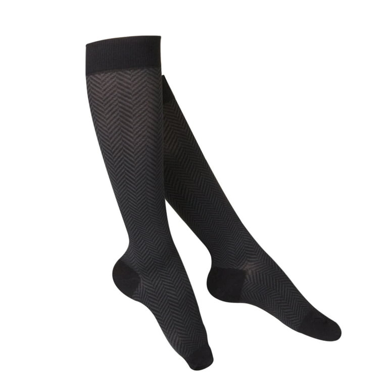 Touch Women's Knee High Compression Socks, 20-30 mmHg, Black