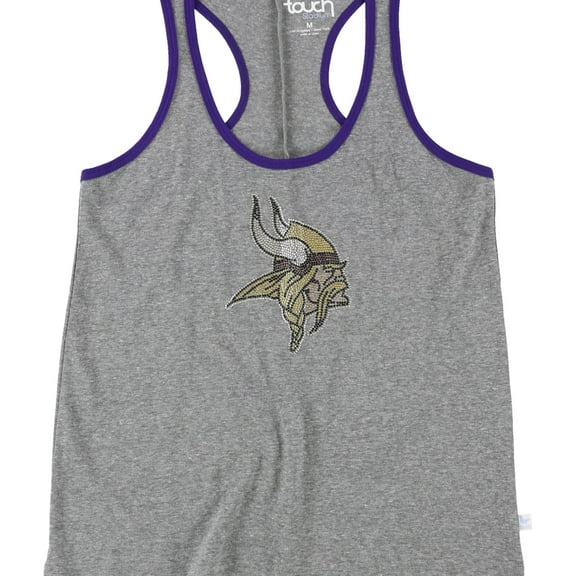 Touch Womens Vikings Racerback Tank Top, Grey, Medium