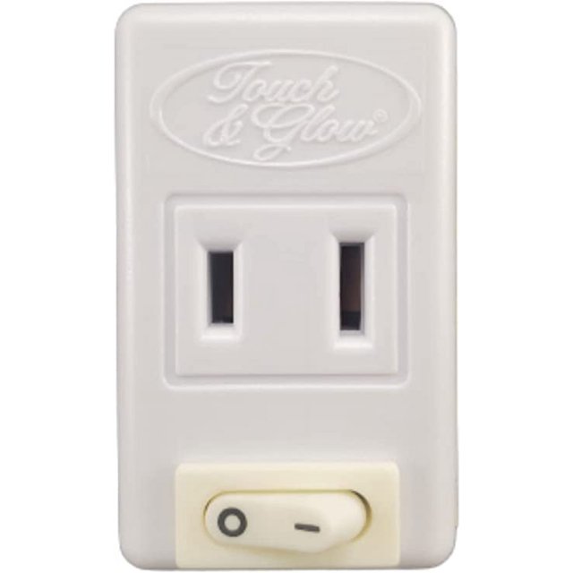 Touch and Glow Outlet with ON/Off Switch 2 Prong Electrical Plug Outlet Switch Single Port
