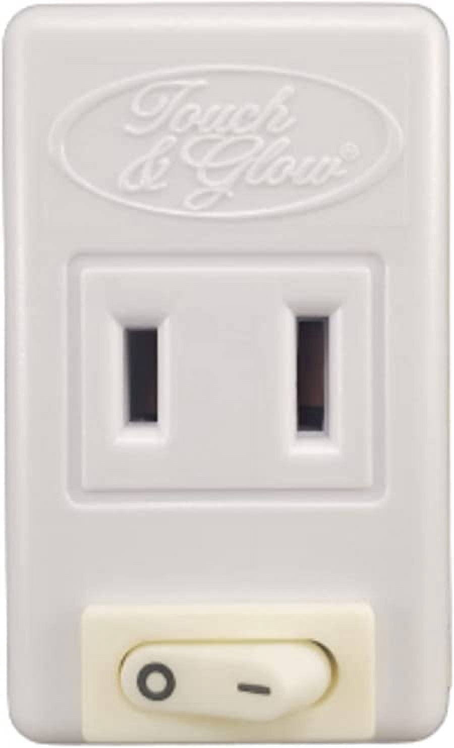 Touch and Glow Outlet with ON/Off Switch, 2 Prong, Single Port Power ...
