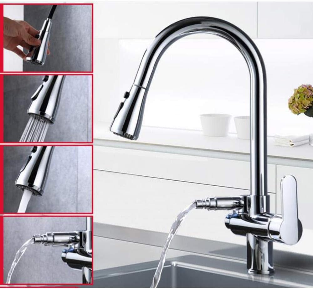 Touch the faucet Kitchen Faucets with Pull Down Sprayer Pullout