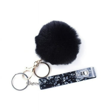 Touch-free Card Clamp DIY Keychain Fur Ball