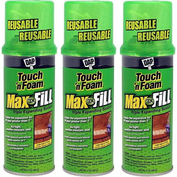 Touch 'n Foam 4001031212 MaxFill Maximum Expanding Sealant 3, 12 Oz