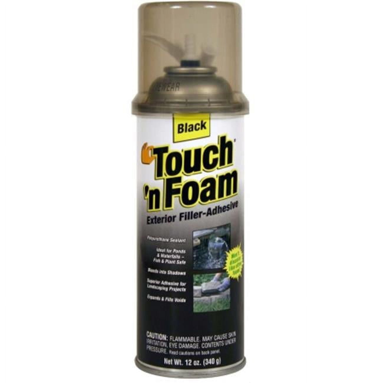 Touch 'n Foam Landscape Black Polyurethane Foam Filler/Adhesive 12 oz